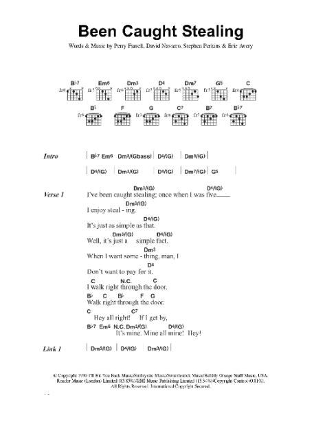 been caught stealing chords|been caught stealing chords and lyrics.